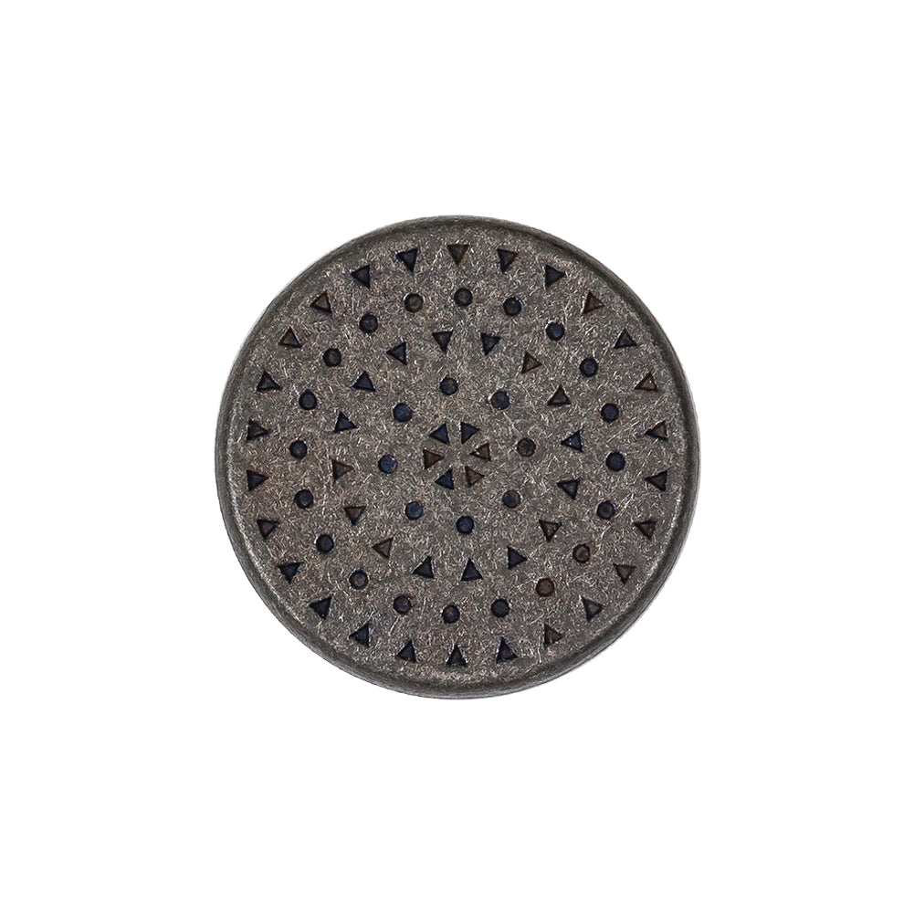 Italian Denim Geometric Shank Back Button - 36L/23mm Italian Denim Geometric Shank Back Button - 36L/23mm