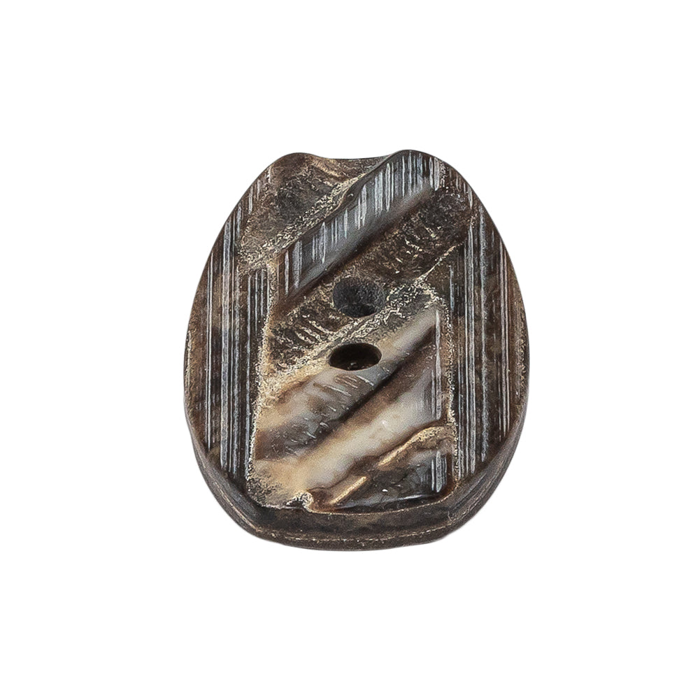 Gray and Brown Wood-Look Oval 2-Hole Plastic Button - 44L/28mm Folded Gray and Brown Wood-Look Oval 2-Hole Plastic Button - 44L/28mm Folded