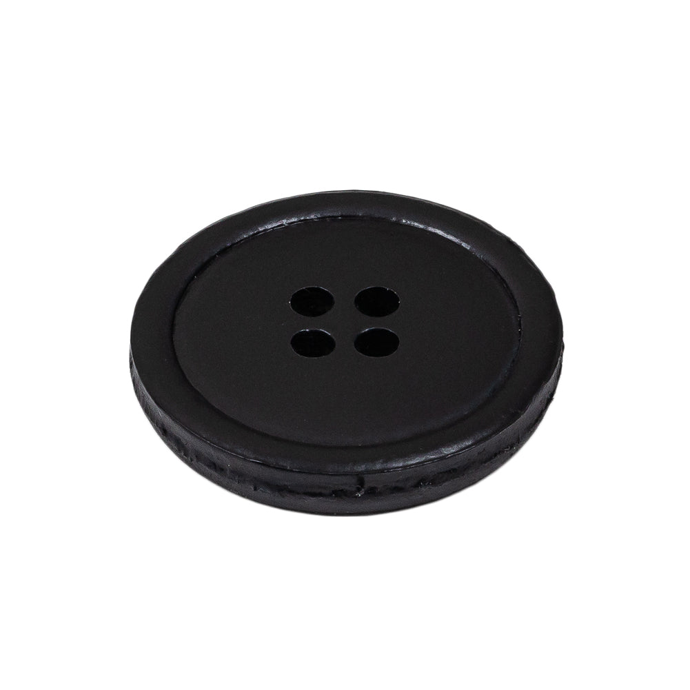 Italian Baritone Blue Low Convex 4-Hole Leather Button - 40L/25.5mm Folded Italian Baritone Blue Low Convex 4-Hole Leather Button - 40L/25.5mm Folded