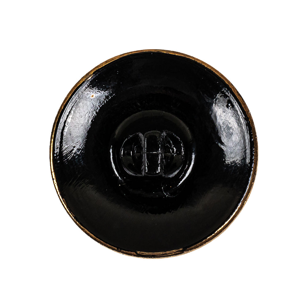 Black and Gold Textured Swirls Glass Shank Back Button - 42L/27mm Detail Black and Gold Textured Swirls Glass Shank Back Button - 42L/27mm Detail