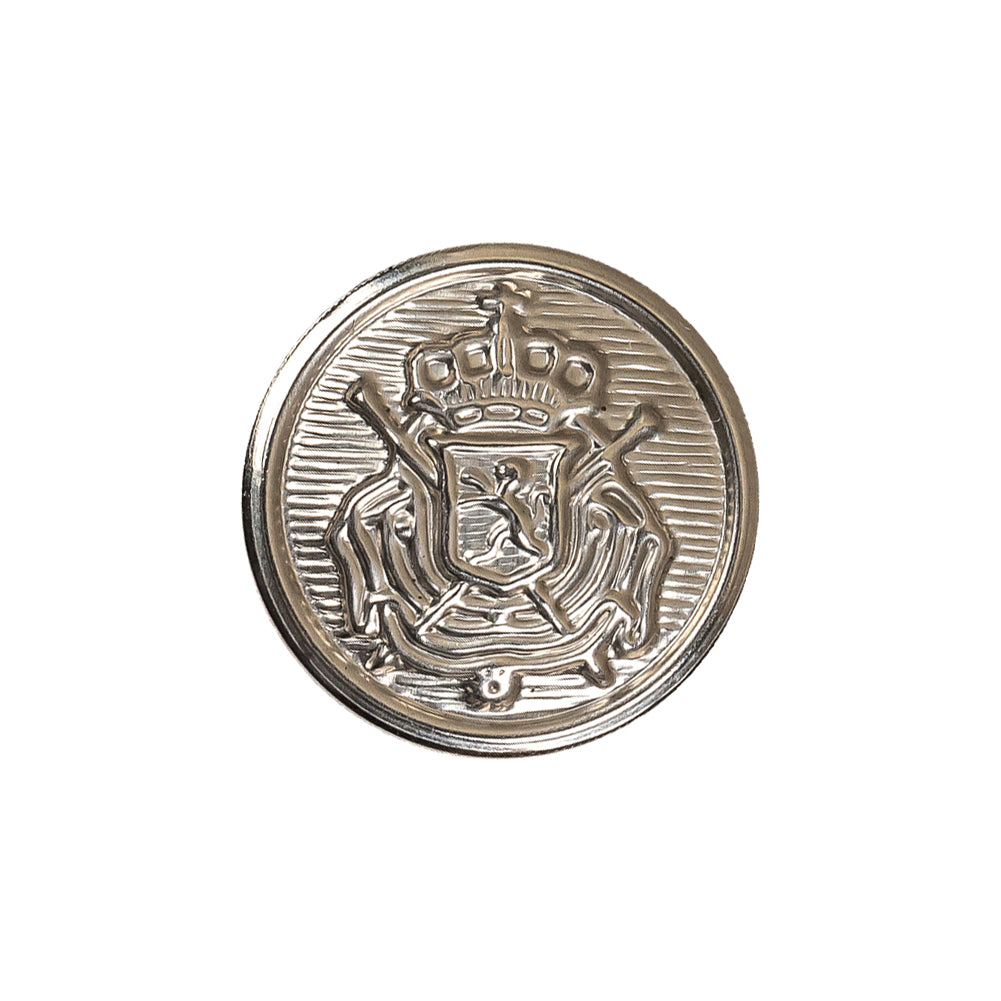 Silver Crest Shank Back Metal Button - 34L/21.5mm Silver Crest Shank Back Metal Button - 34L/21.5mm