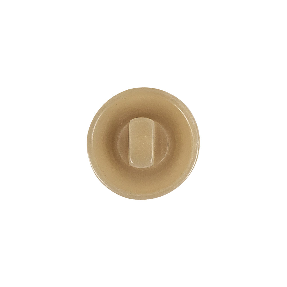 Lark and Brown Rice Swirl Half Dome Plastic Shank Back Button - 24L/15mm Detail Lark and Brown Rice Swirl Half Dome Plastic Shank Back Button - 24L/15mm Detail
