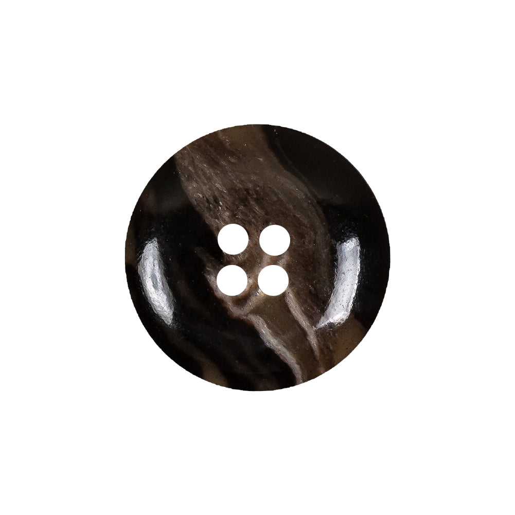 Dark Brown and Almond Mottled Semitransparent 4-Hole Rolled Rim Plastic Button - 34L/21.5mm Detail Dark Brown and Almond Mottled Semitransparent 4-Hole Rolled Rim Plastic Button - 34L/21.5mm Detail
