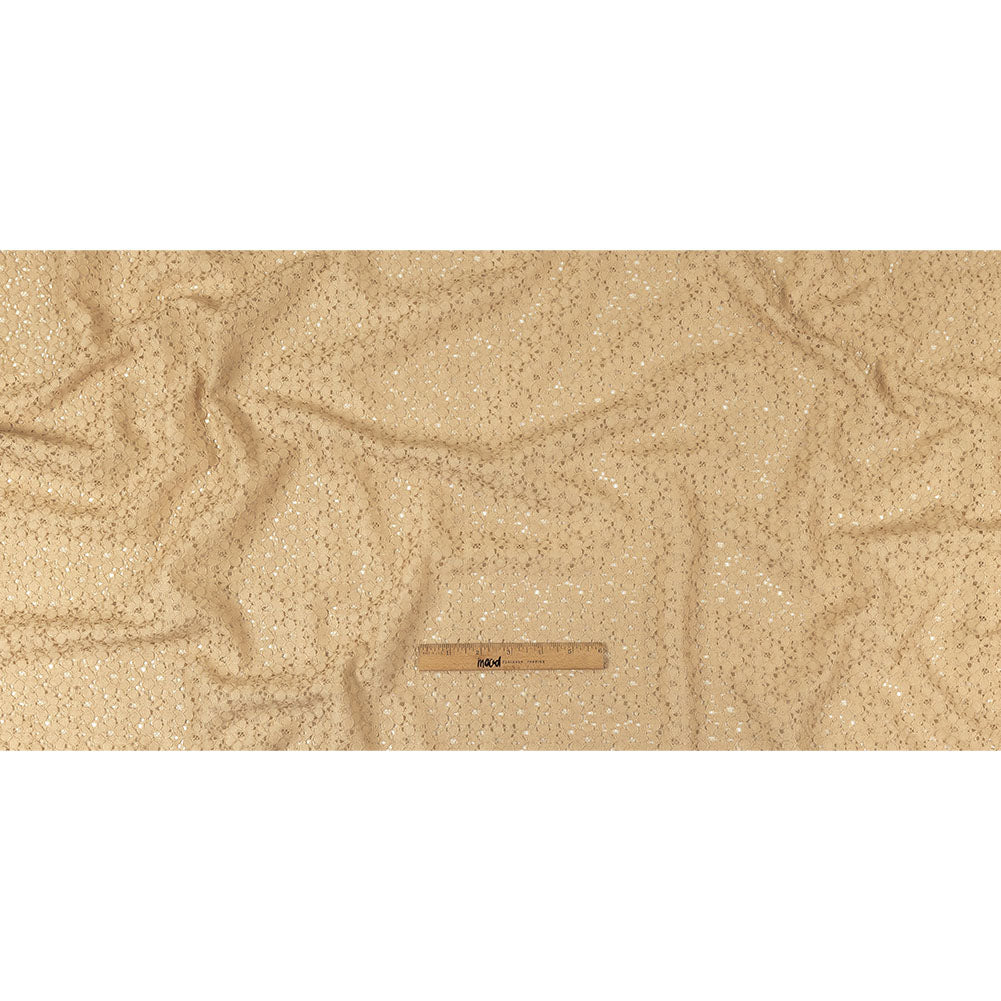Metallic Gold and Beige Floral Corded Lace Full Metallic Gold and Beige Floral Corded Lace Full