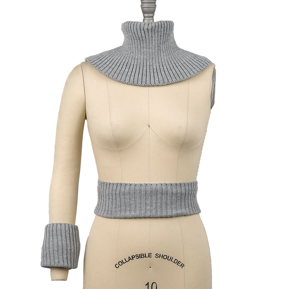 Alta Silver Gray Chunky 2x2 Rib Knit Sweater Trim Bundle - 3pc Alta Silver Gray Chunky 2x2 Rib Knit Sweater Trim Bundle - 3pc