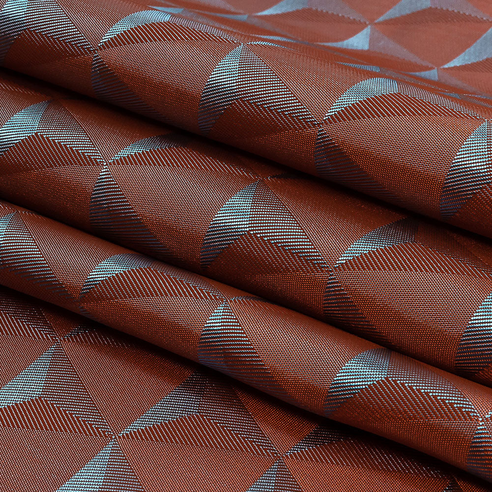 Blue and Orange Bi-Color Triangles Jacquard Lining Blue and Orange Bi-Color Triangles Jacquard Lining