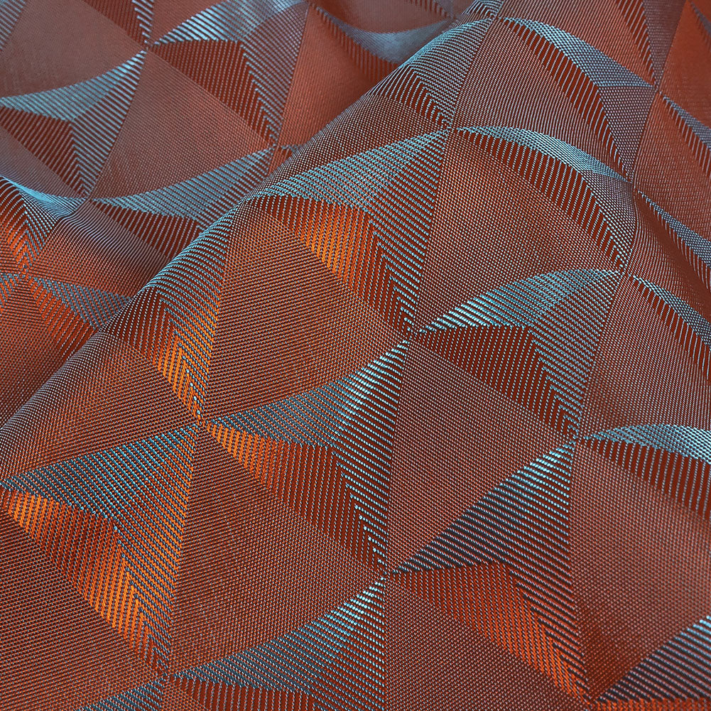 Blue and Orange Bi-Color Triangles Jacquard Lining Blue and Orange Bi-Color Triangles Jacquard Lining