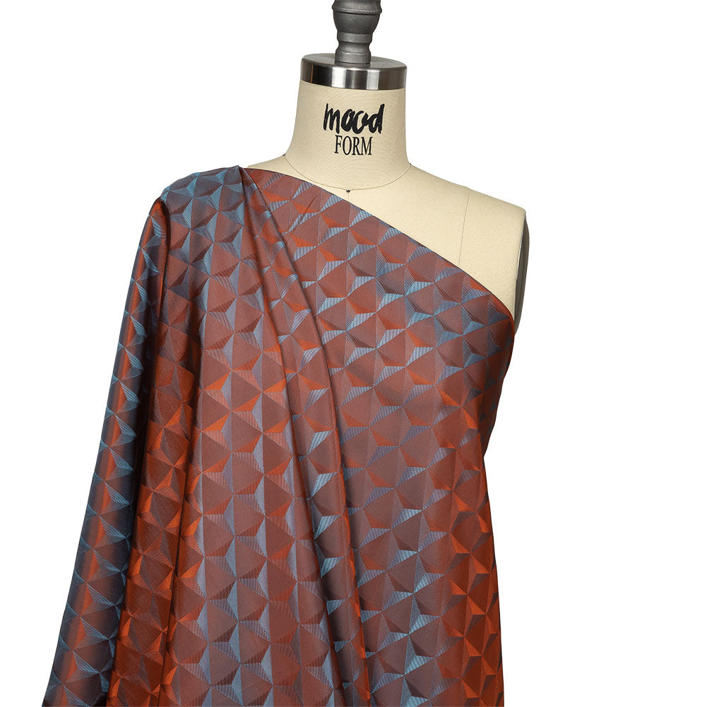 Blue and Orange Bi-Color Triangles Jacquard Lining Blue and Orange Bi-Color Triangles Jacquard Lining
