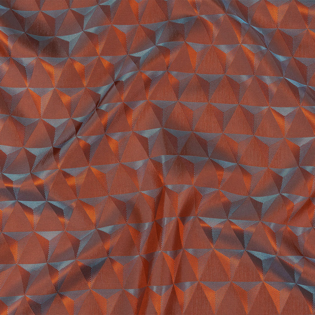 Blue and Orange Bi-Color Triangles Jacquard Lining Blue and Orange Bi-Color Triangles Jacquard Lining
