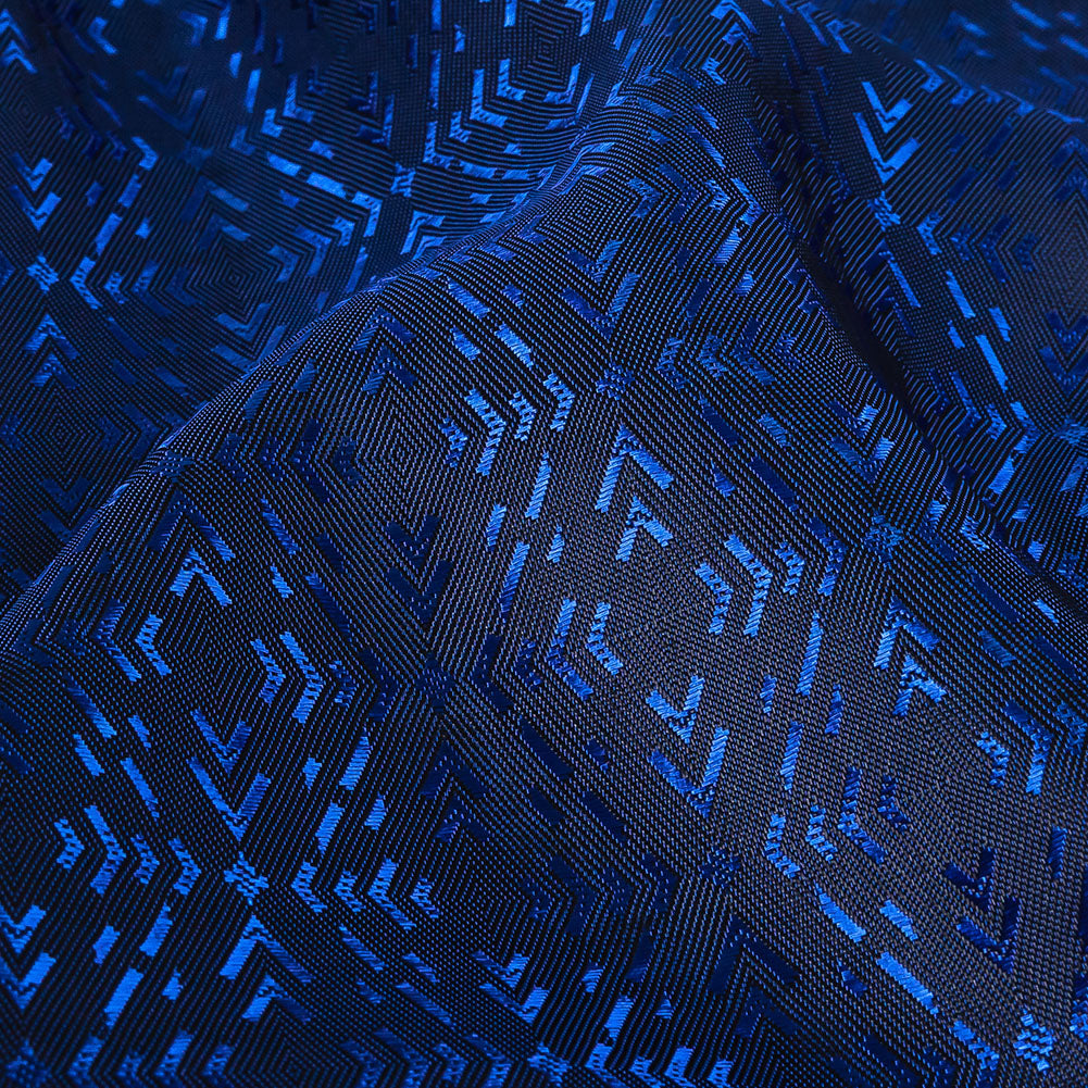 Cobalt and Navy Bi-Color Diamonds Jacquard Lining Cobalt and Navy Bi-Color Diamonds Jacquard Lining
