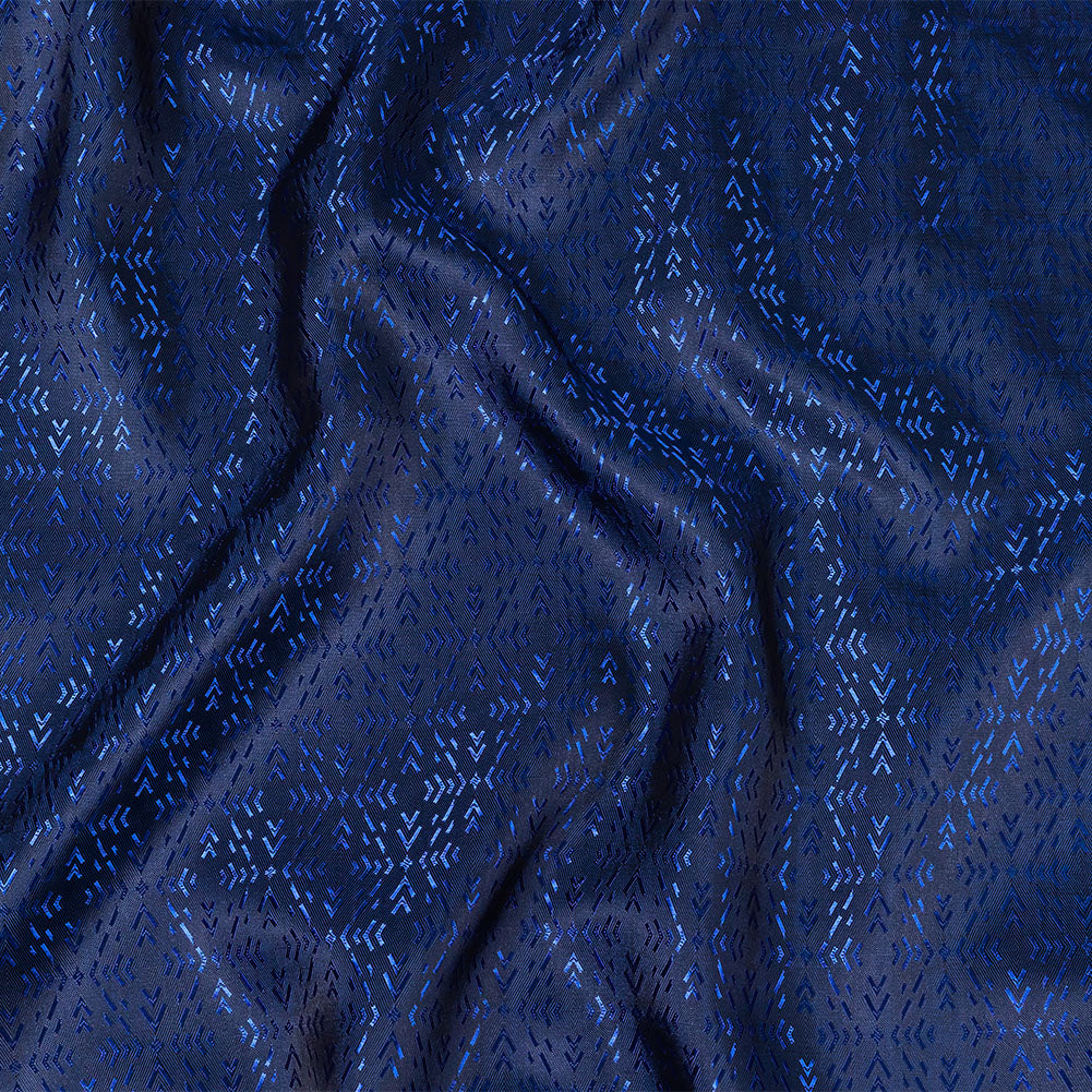 Cobalt and Navy Bi-Color Diamonds Jacquard Lining Cobalt and Navy Bi-Color Diamonds Jacquard Lining