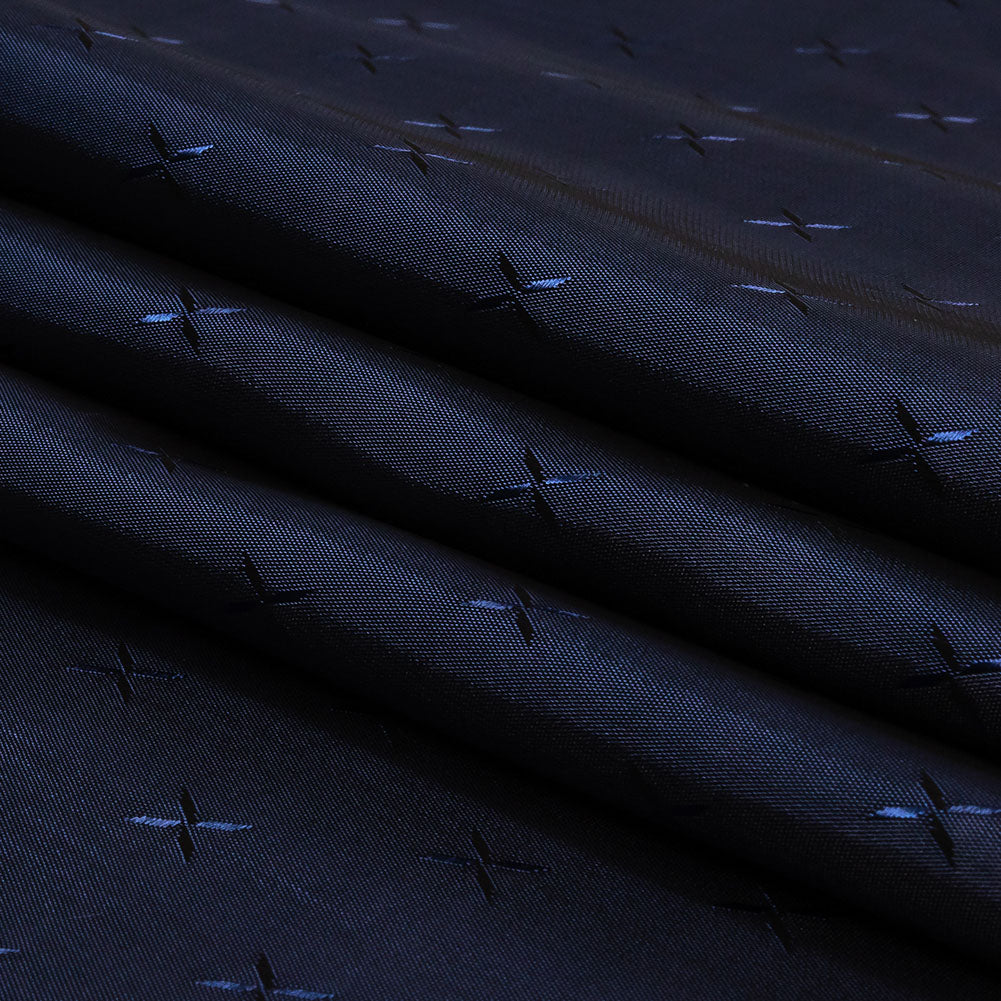 Xs Jacquard Lining - Black and Navy Bi-Color Folded Xs Jacquard Lining - Black and Navy Bi-Color Folded