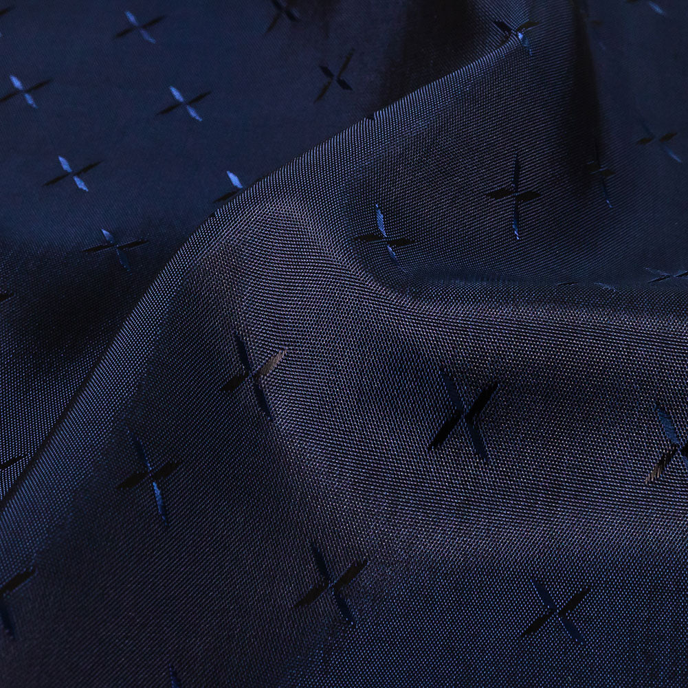 Xs Jacquard Lining - Black and Navy Bi-Color Detail Xs Jacquard Lining - Black and Navy Bi-Color Detail