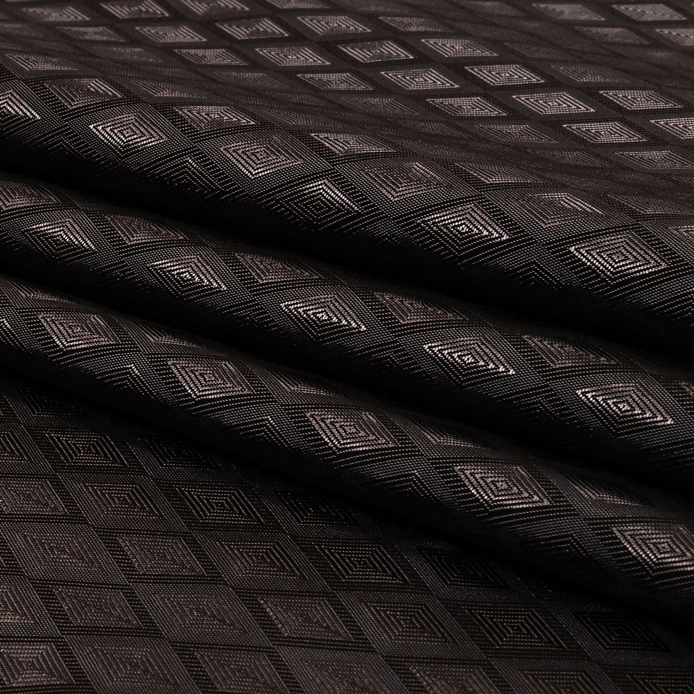 Black and Charcoal Diamonds Jacquard Lining Black and Charcoal Diamonds Jacquard Lining