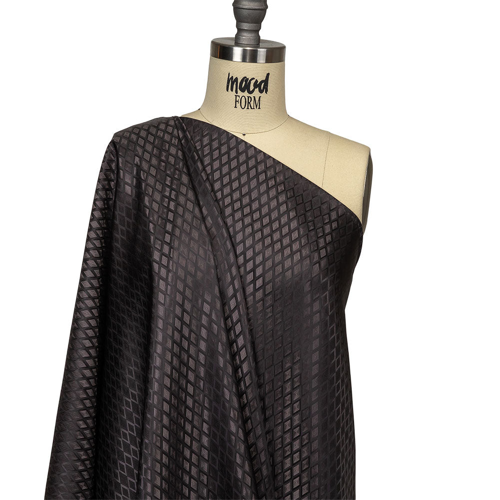 Black and Charcoal Diamonds Jacquard Lining Black and Charcoal Diamonds Jacquard Lining