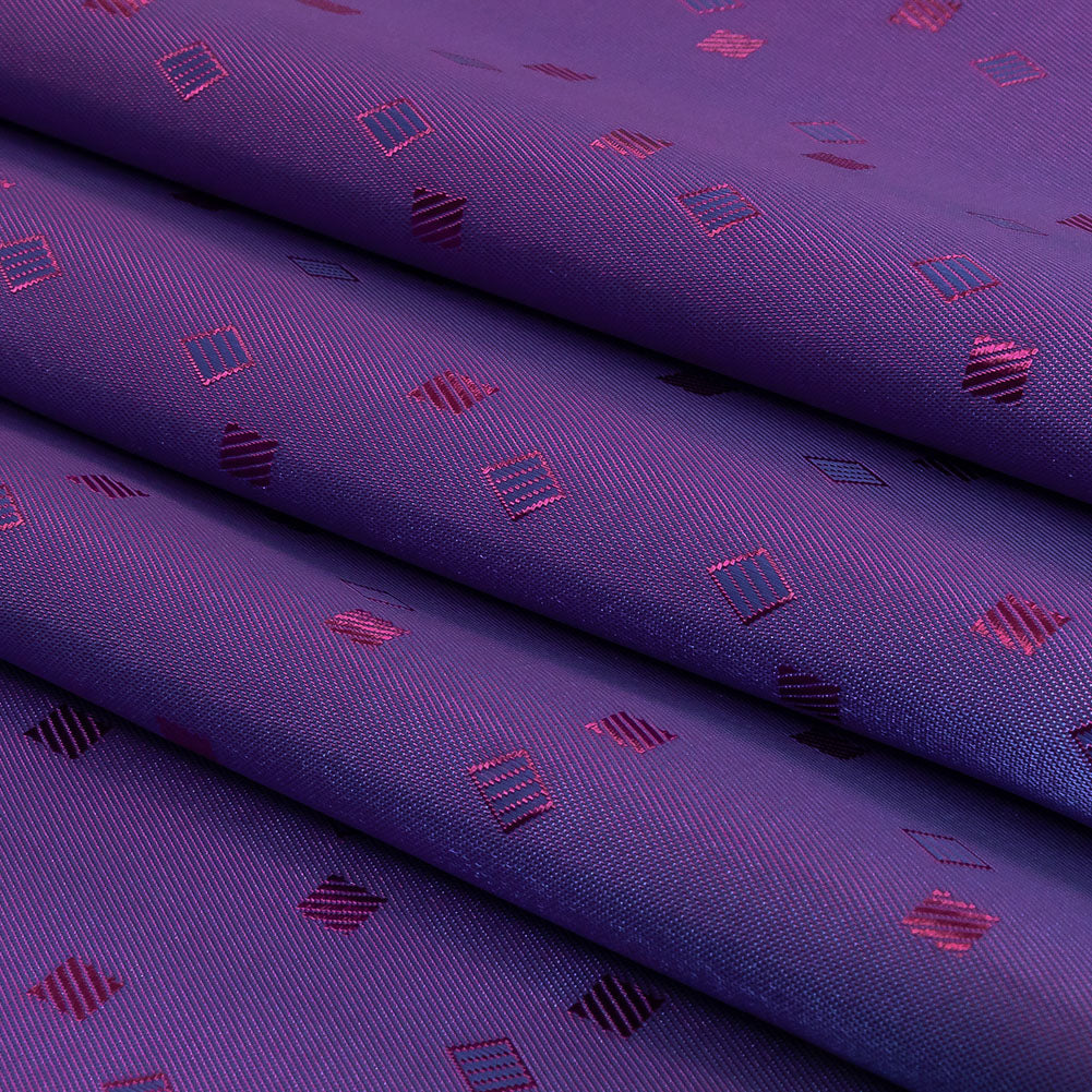 Purple and Blue Bi-Color Sprinkled Squares Jacquard Lining Purple and Blue Bi-Color Sprinkled Squares Jacquard Lining