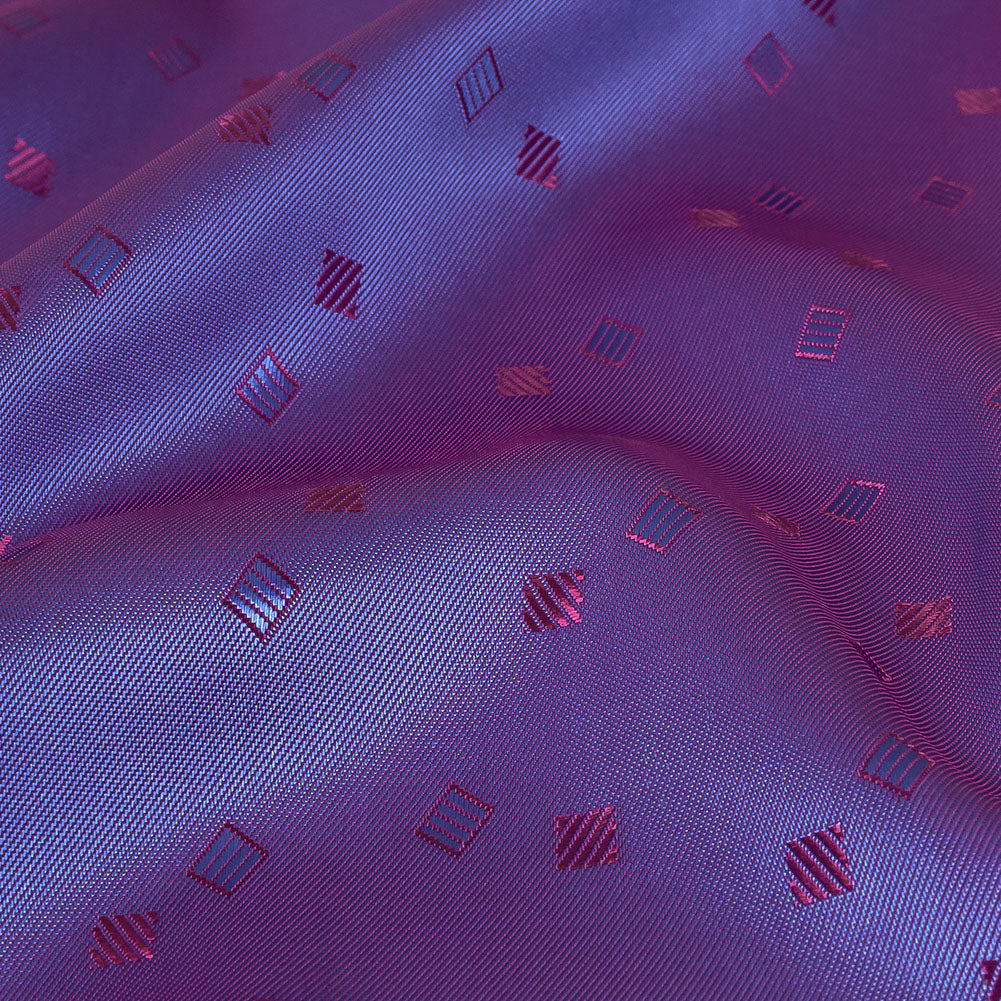 Purple and Blue Bi-Color Sprinkled Squares Jacquard Lining Purple and Blue Bi-Color Sprinkled Squares Jacquard Lining