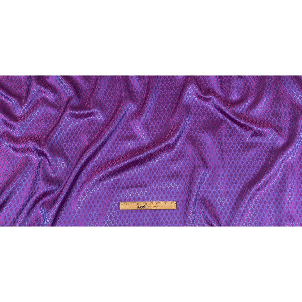 Magenta and Blue Bi-Color Diamonds Jacquard Lining Magenta and Blue Bi-Color Diamonds Jacquard Lining