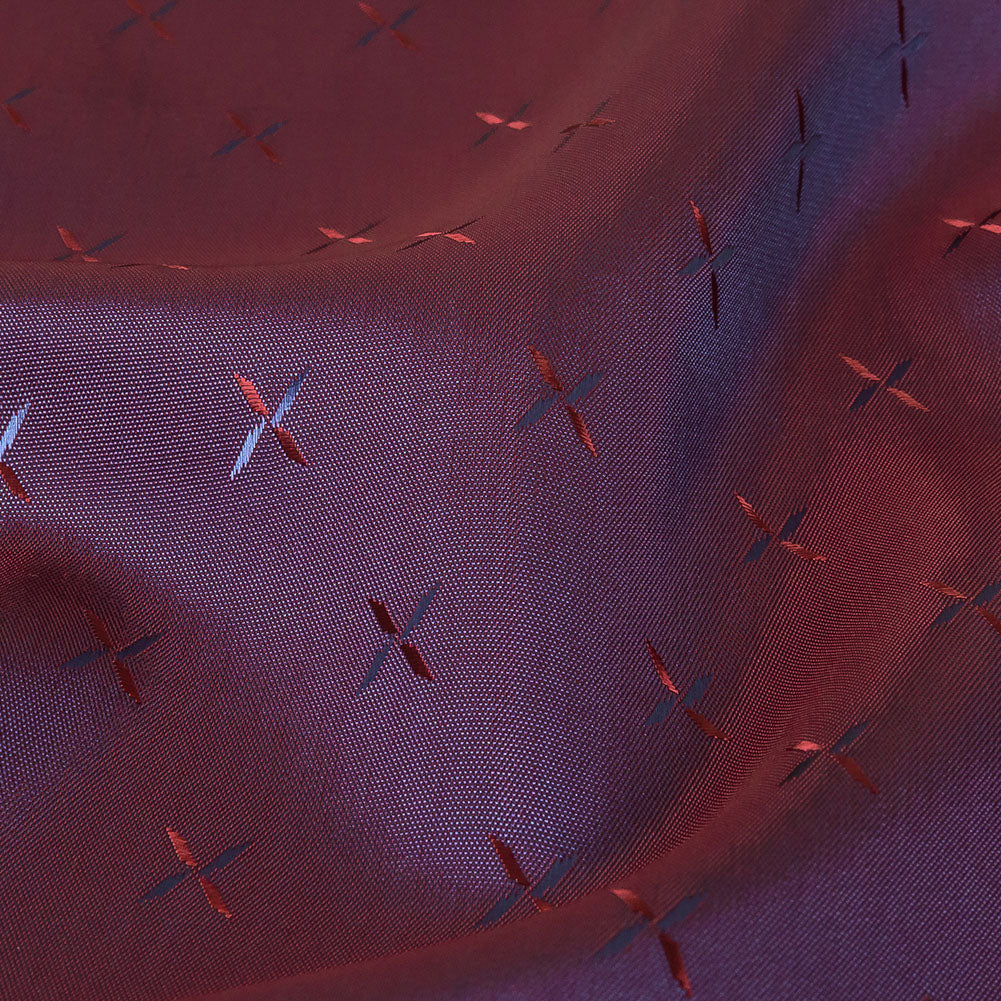 Xs Jacquard Lining - Red and Navy Bi-Color Xs Jacquard Lining - Red and Navy Bi-Color