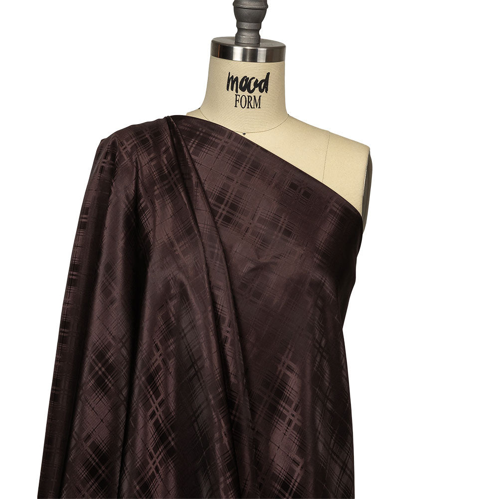 Chocolate Tonal Plaid Jacquard Lining Chocolate Tonal Plaid Jacquard Lining