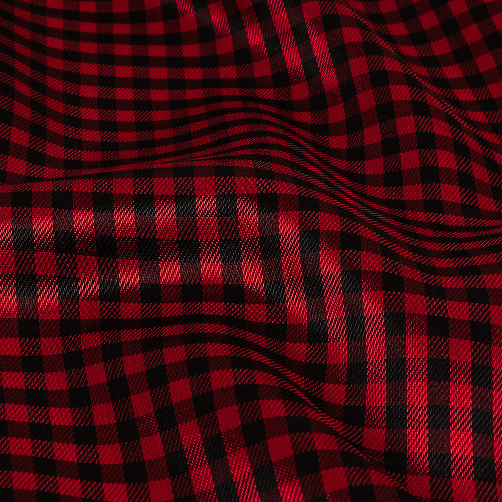 Mini Gingham Acetate Twill Lining - Red and Black Mini Gingham Acetate Twill Lining - Red and Black