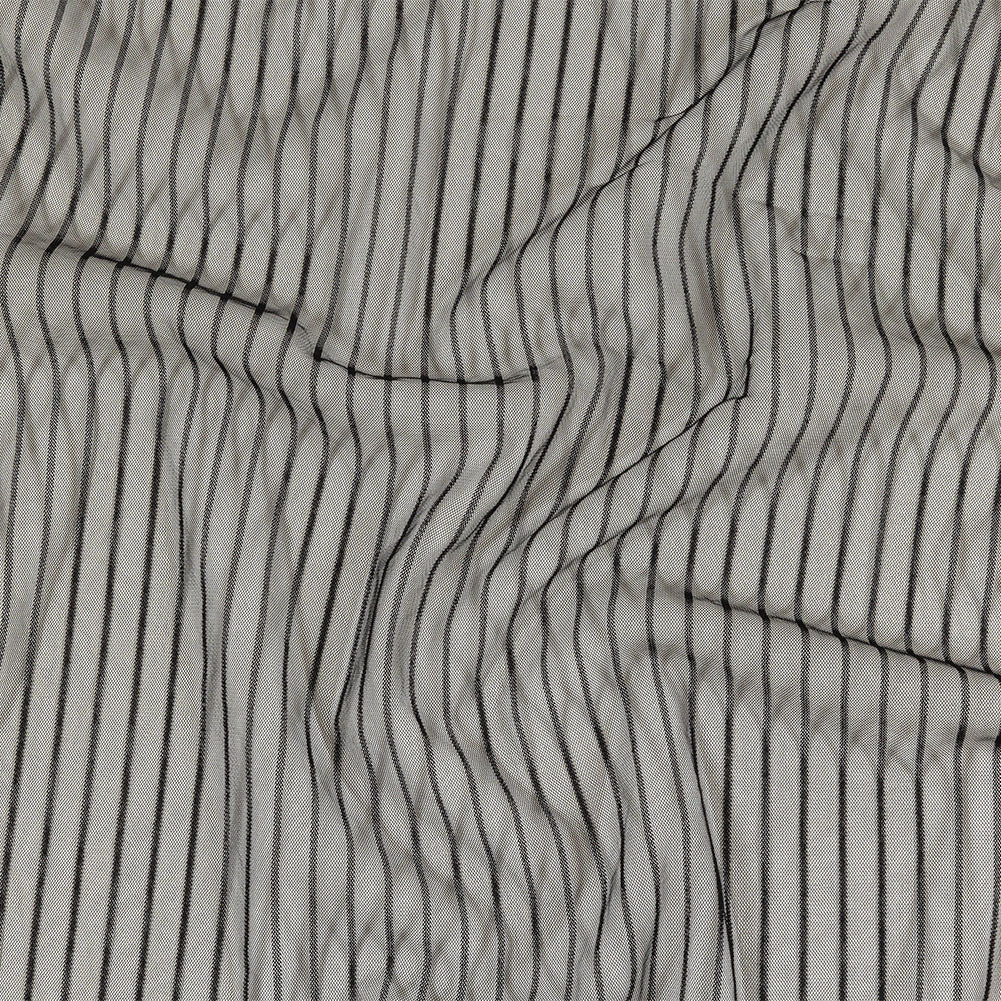 Embroidery Striped Tulle - Black - Elsinore Collection Embroidery Striped Tulle - Black - Elsinore Collection