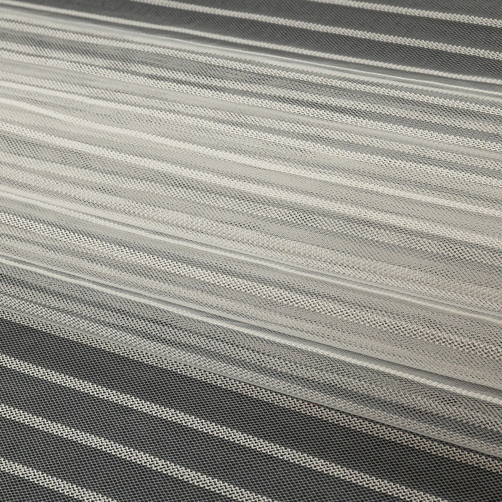 Embroidery Striped Tulle - White - Elsinore Collection - Folded Embroidery Striped Tulle - White - Elsinore Collection - Folded