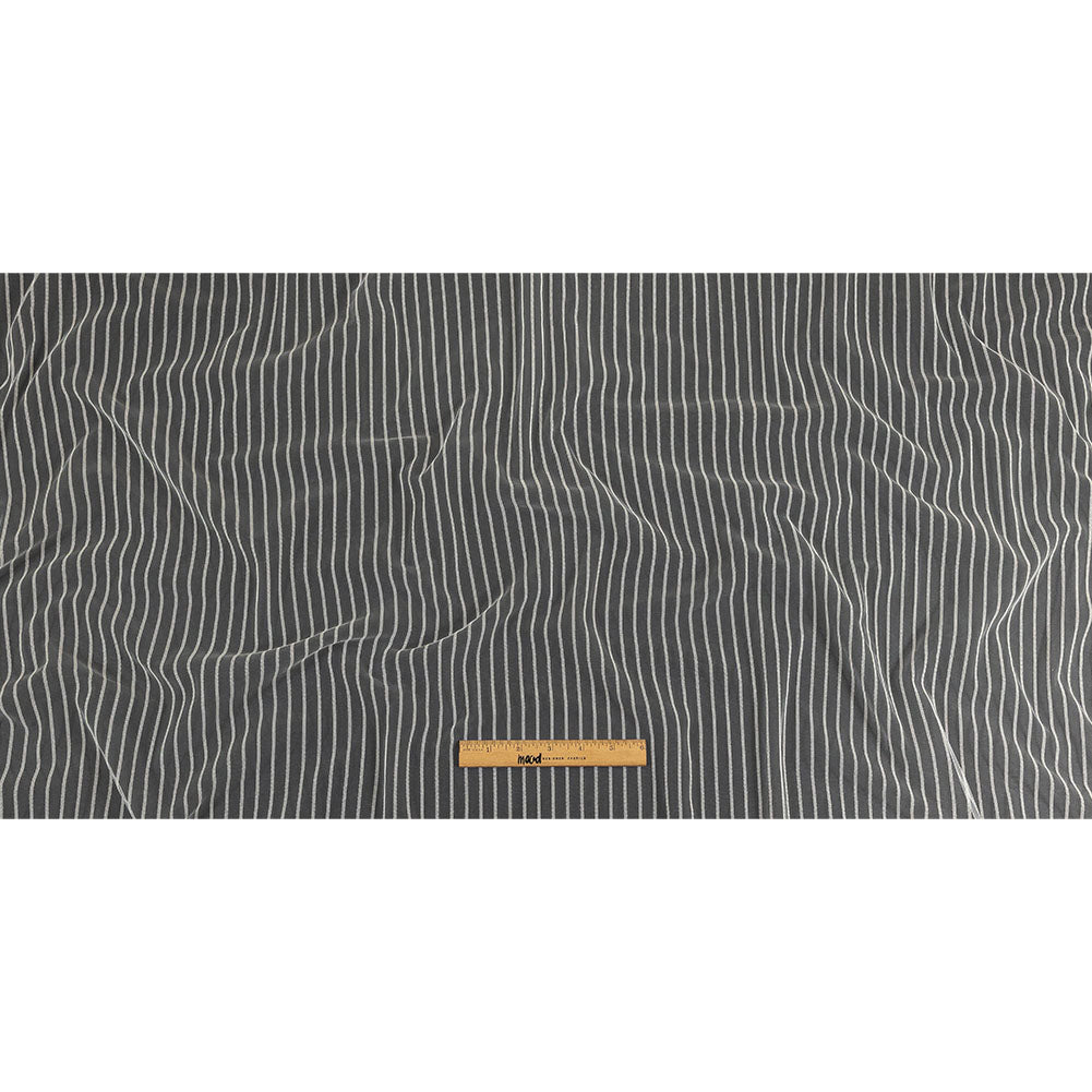 Embroidery Striped Tulle - White - Elsinore Collection - Full Embroidery Striped Tulle - White - Elsinore Collection - Full
