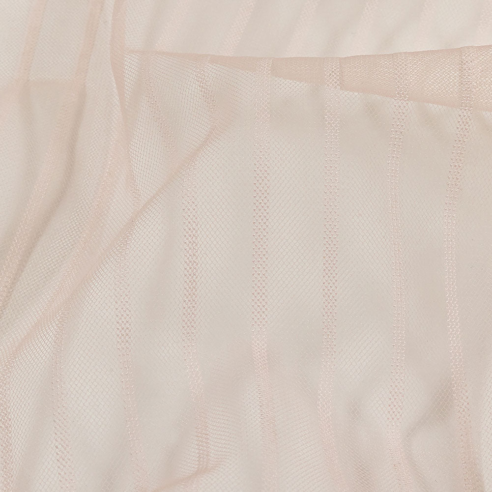 Embroidery Striped Tulle - Blush - Elsinore Collection Embroidery Striped Tulle - Blush - Elsinore Collection