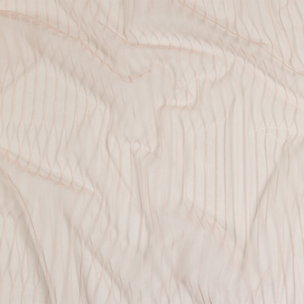 Embroidery Striped Tulle - Blush - Elsinore Collection Embroidery Striped Tulle - Blush - Elsinore Collection