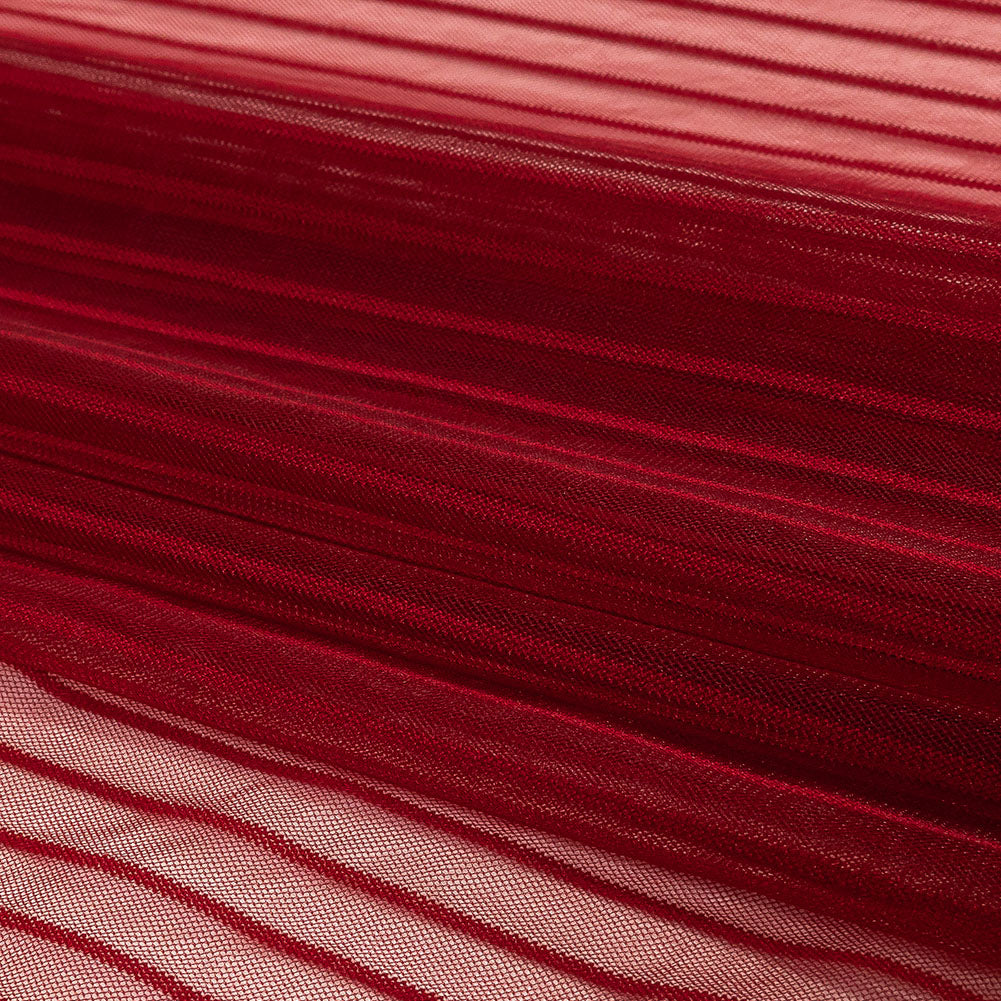 Embroidery Striped Tulle - Wine - Elsinore Collection Embroidery Striped Tulle - Wine - Elsinore Collection