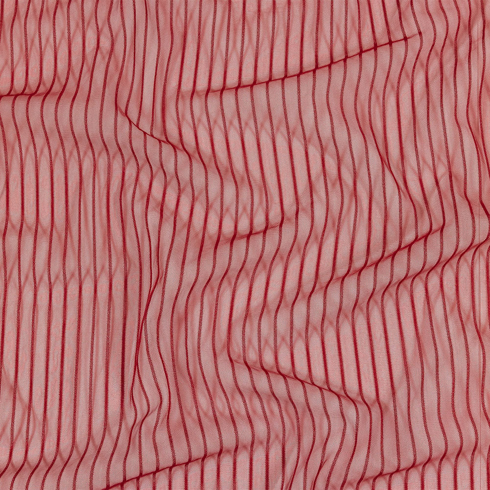 Embroidery Striped Tulle - Wine - Elsinore Collection Embroidery Striped Tulle - Wine - Elsinore Collection