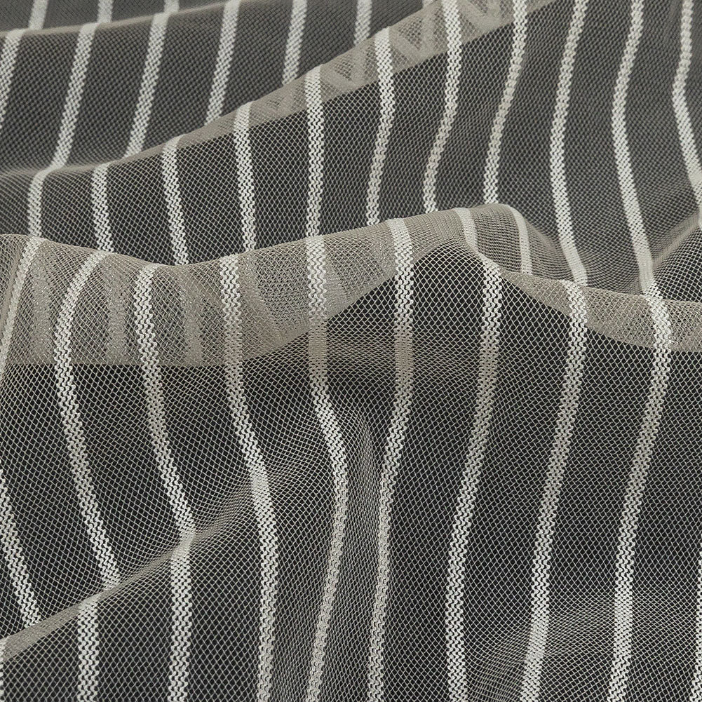 Embroidery Striped Tulle - Bridal Blush - Elsinore Collection - Detail Embroidery Striped Tulle - Bridal Blush - Elsinore Collection - Detail