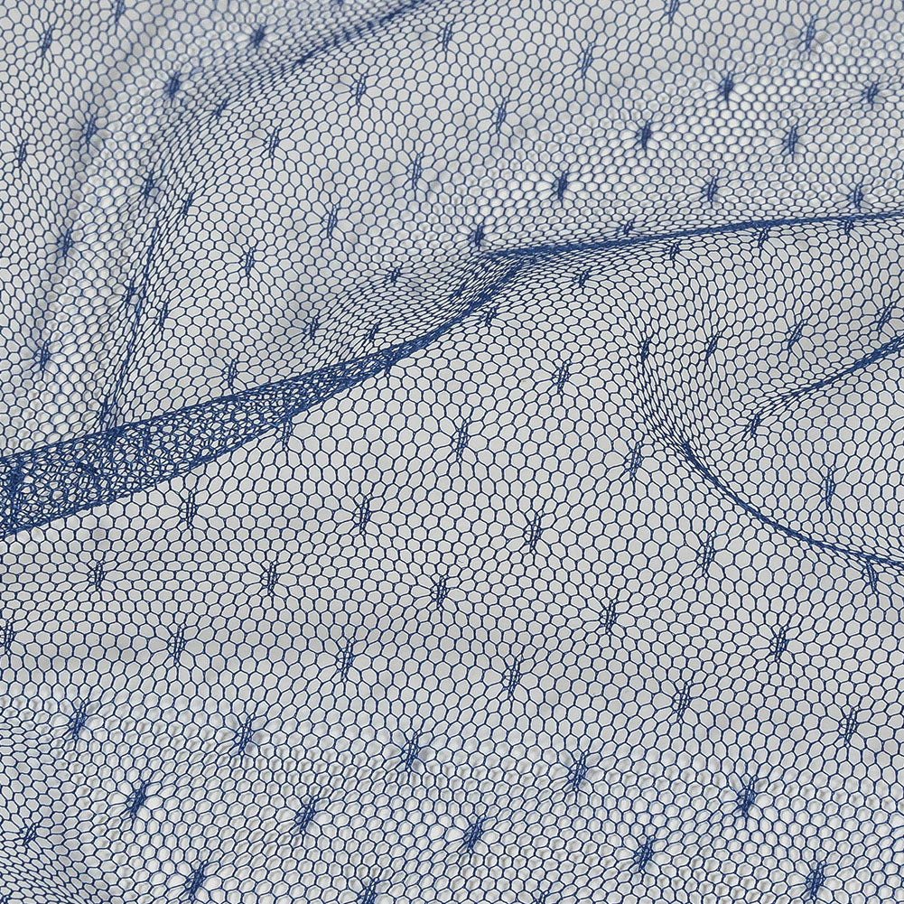 Point D'Esprit Tulle - Navy - Remi Collection - Detail Point D'Esprit Tulle - Navy - Remi Collection - Detail