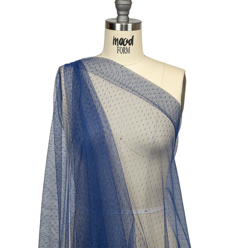Point D'Esprit Tulle - Navy - Remi Collection - Drape Point D'Esprit Tulle - Navy - Remi Collection - Drape