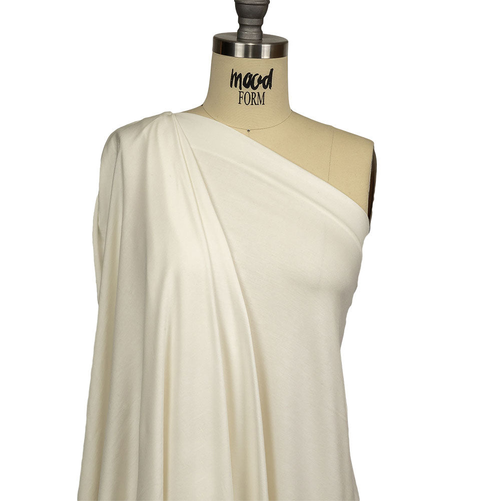 Whisper White Stretch Rayon Jersey Drape Whisper White Stretch Rayon Jersey Drape