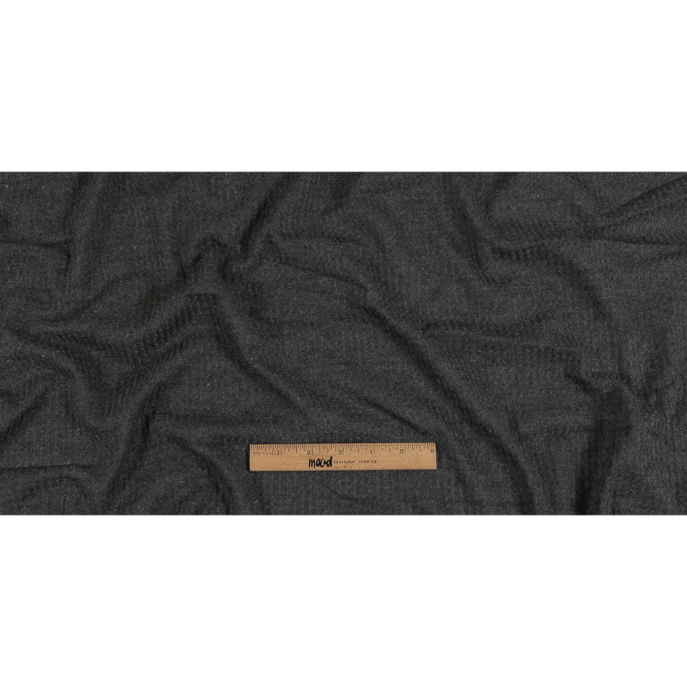 Charcoal Heathered Polyester Waffle Sweater Knit Full Charcoal Heathered Polyester Waffle Sweater Knit Full