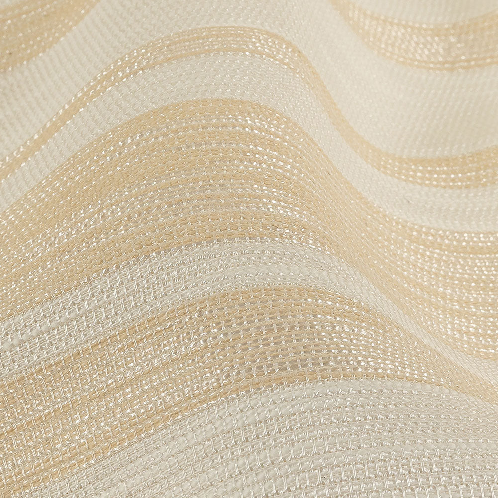 Pale Gold and Ivory Striped Polyester Woven Detail Pale Gold and Ivory Striped Polyester Woven Detail