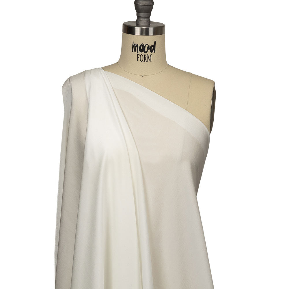 White Lightweight Stretch Polyester Tricot Drape White Lightweight Stretch Polyester Tricot Drape