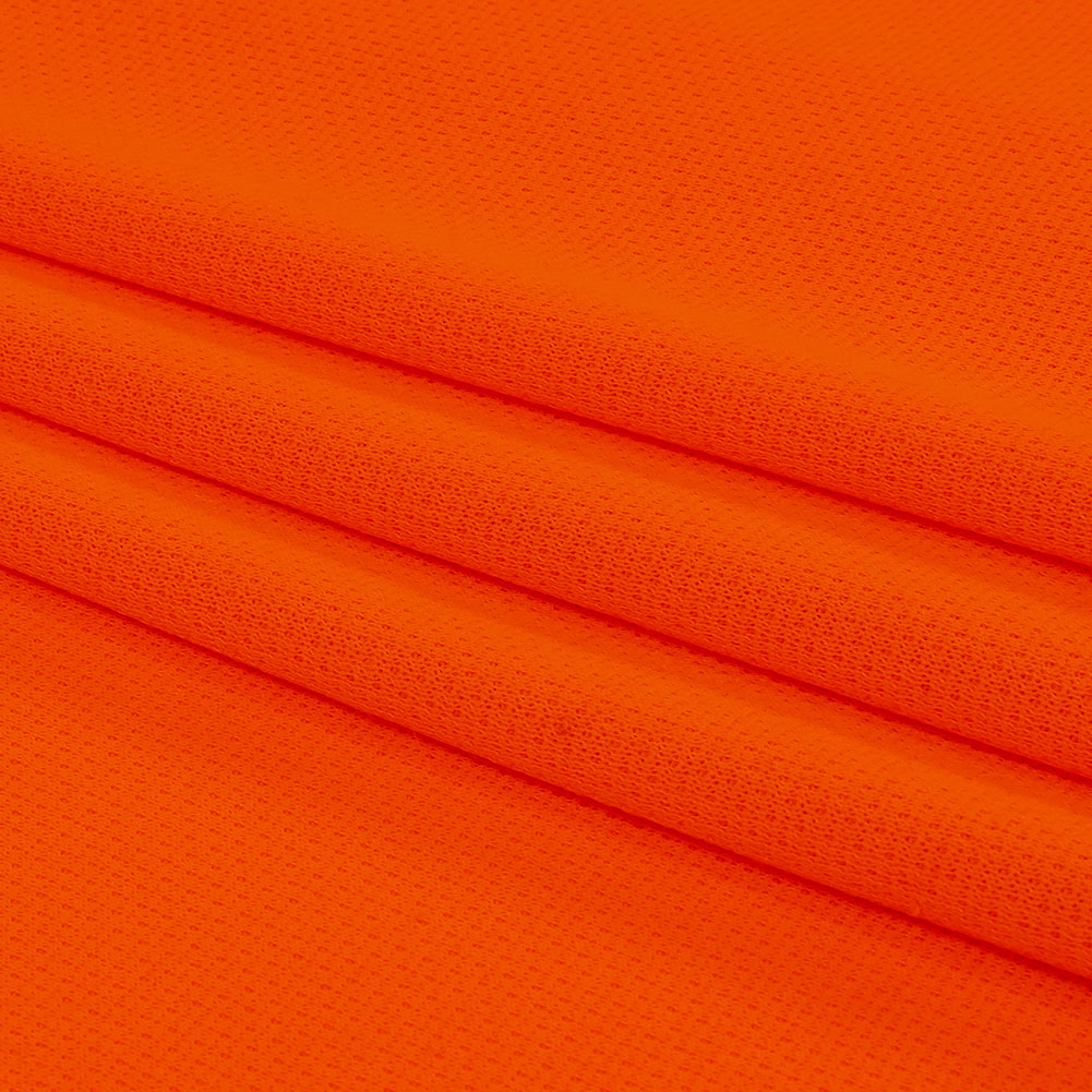 Hi-Vis Neon Orange Polyester Pique Knit Folded Hi-Vis Neon Orange Polyester Pique Knit Folded