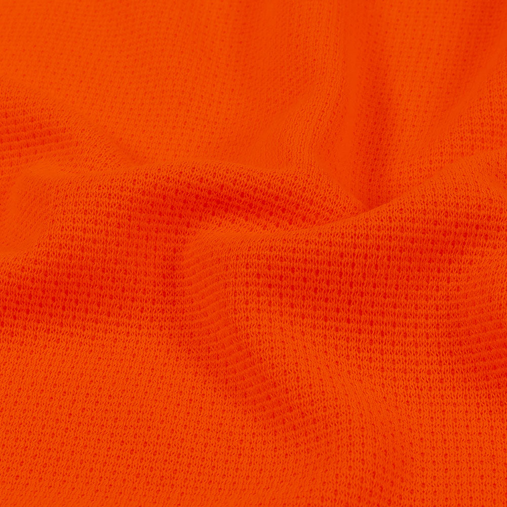 Hi-Vis Neon Orange Polyester Pique Knit Detail Hi-Vis Neon Orange Polyester Pique Knit Detail