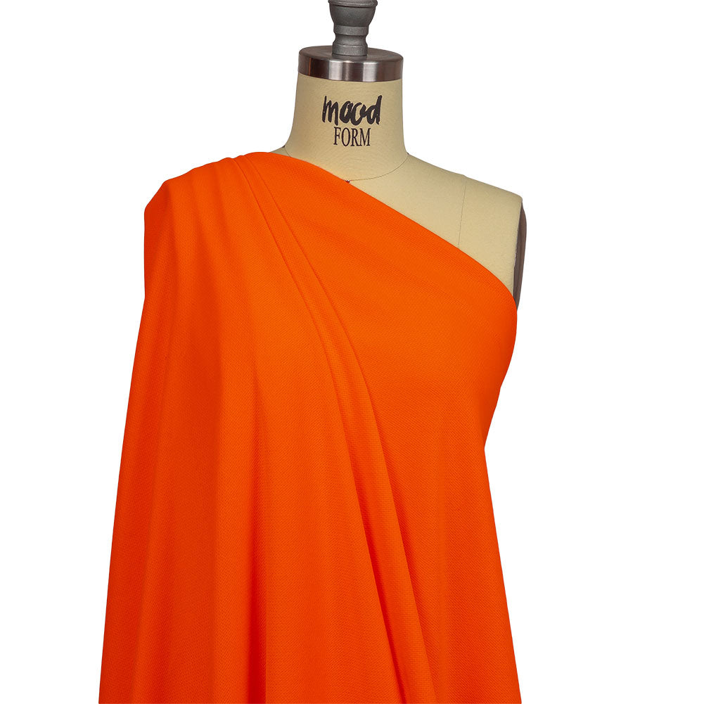 Hi-Vis Neon Orange Polyester Pique Knit Drape Hi-Vis Neon Orange Polyester Pique Knit Drape