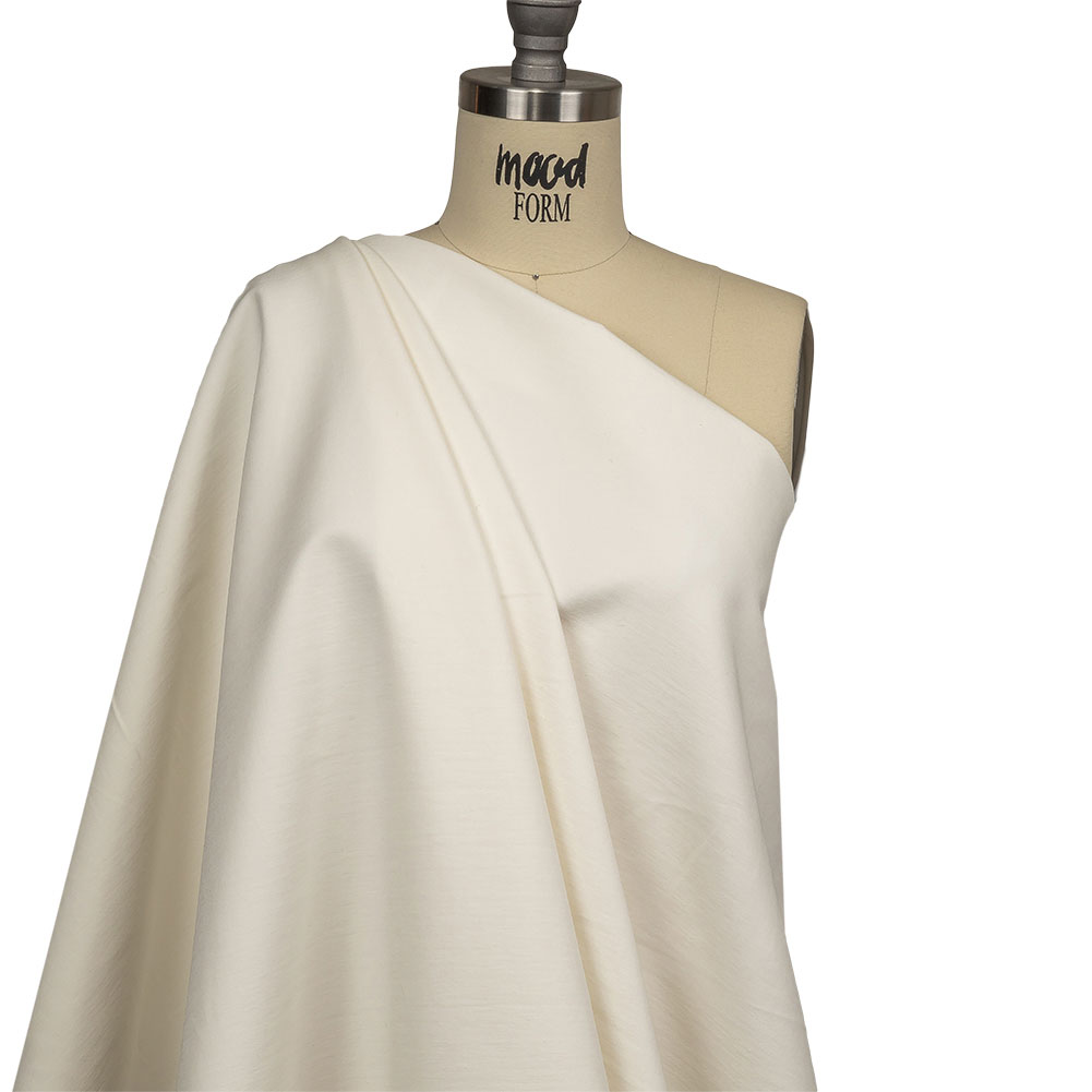 Whisper White Stretch Cotton Woven Drape Whisper White Stretch Cotton Woven Drape