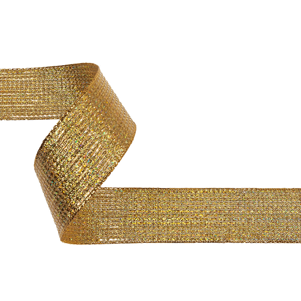 Metallic Gold Iridescent Wire Edged Ribbon - 1.5" Metallic Gold Iridescent Wire Edged Ribbon - 1.5"