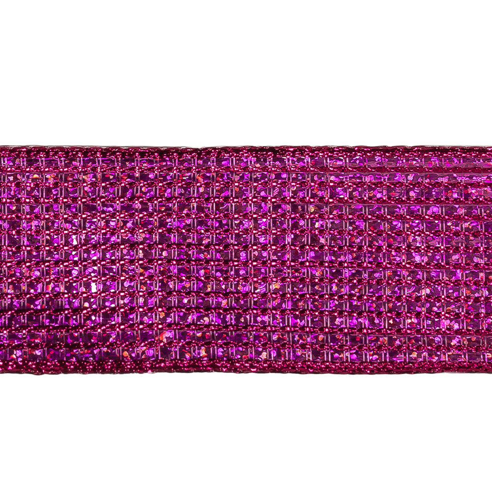 Metallic Fuchsia Iridescent Wire Edged Ribbon - 1.5" - Detail Metallic Fuchsia Iridescent Wire Edged Ribbon - 1.5" - Detail