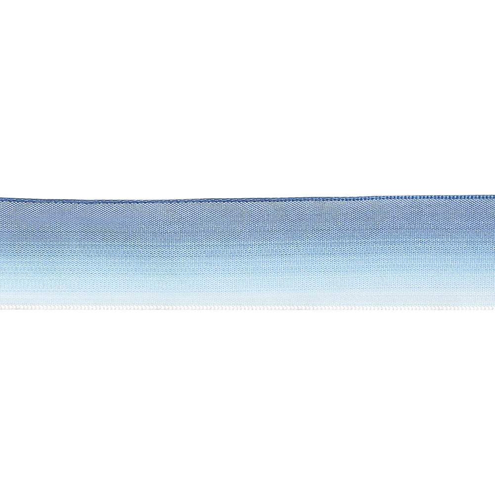 Blue Ombre Wire Edged Ribbon - 0.875" - Detail Blue Ombre Wire Edged Ribbon - 0.875" - Detail