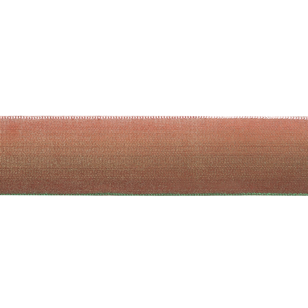 Desert Sand and Green Ombre Wire Edged Ribbon - 0.875" - Detail Desert Sand and Green Ombre Wire Edged Ribbon - 0.875" - Detail