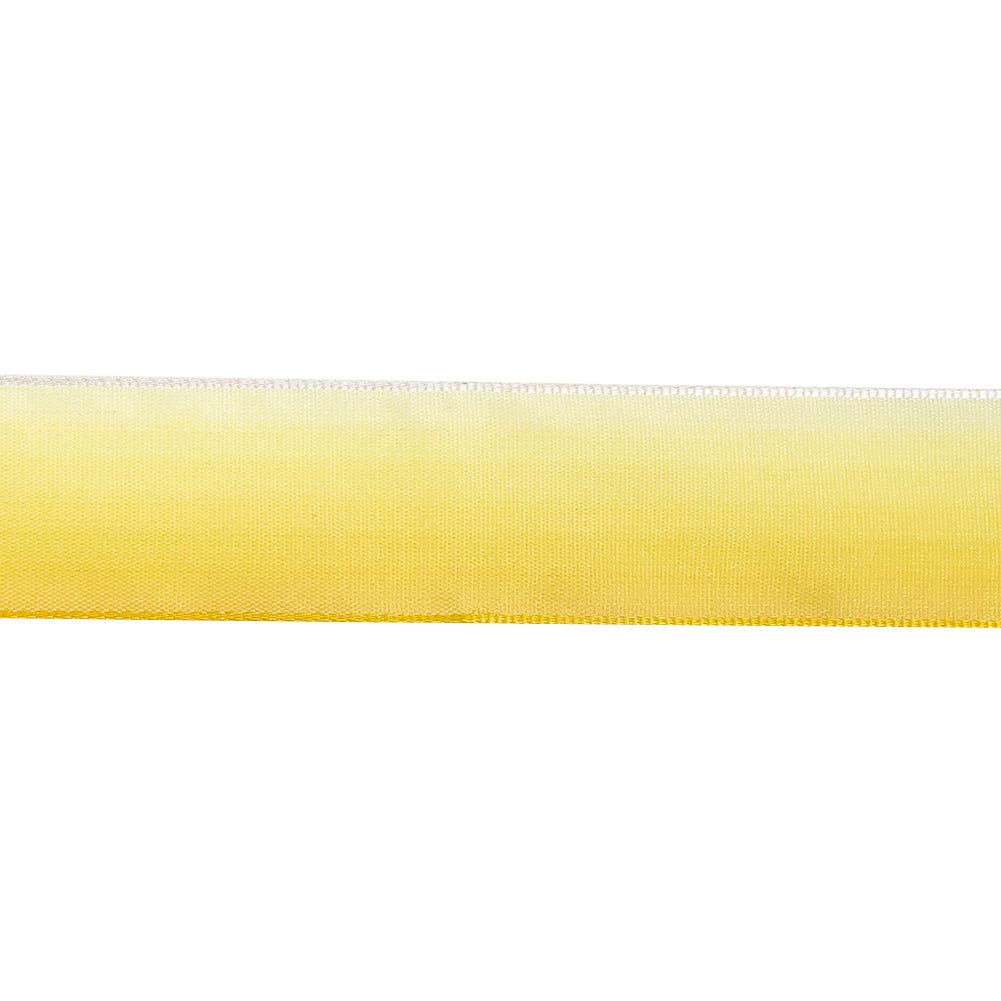 Daffodil and White Ombre Wire Edged Ribbon - 0.875" Daffodil and White Ombre Wire Edged Ribbon - 0.875"
