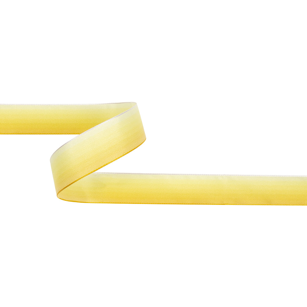 Daffodil and White Ombre Wire Edged Ribbon - 0.875" Daffodil and White Ombre Wire Edged Ribbon - 0.875"