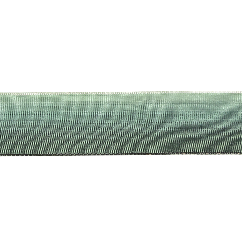 Hunter Ombre Wire Edged Ribbon - 0.875" - Detail Hunter Ombre Wire Edged Ribbon - 0.875" - Detail